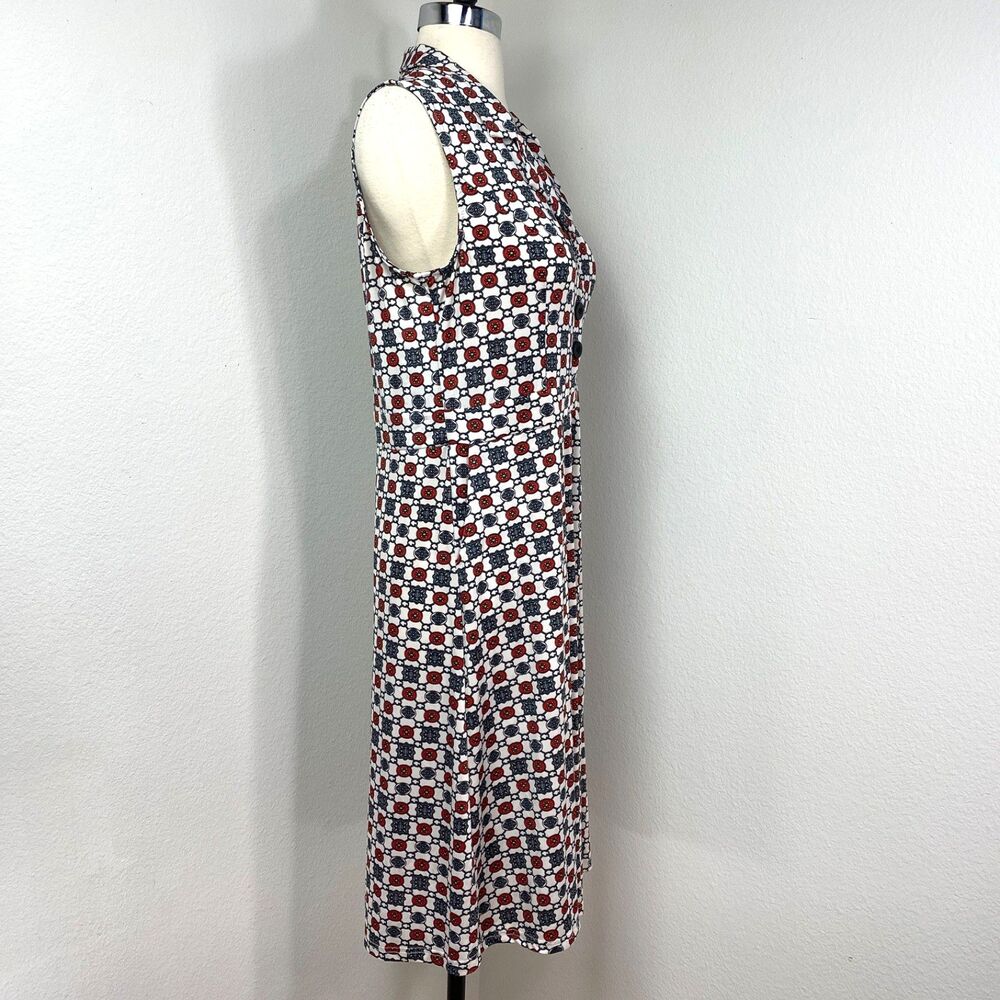 Reborn Stretch Knit Midi Dress Size 1XL Geometric Pockets Sleeveless Whimsy Goth - Picture 10 of 13